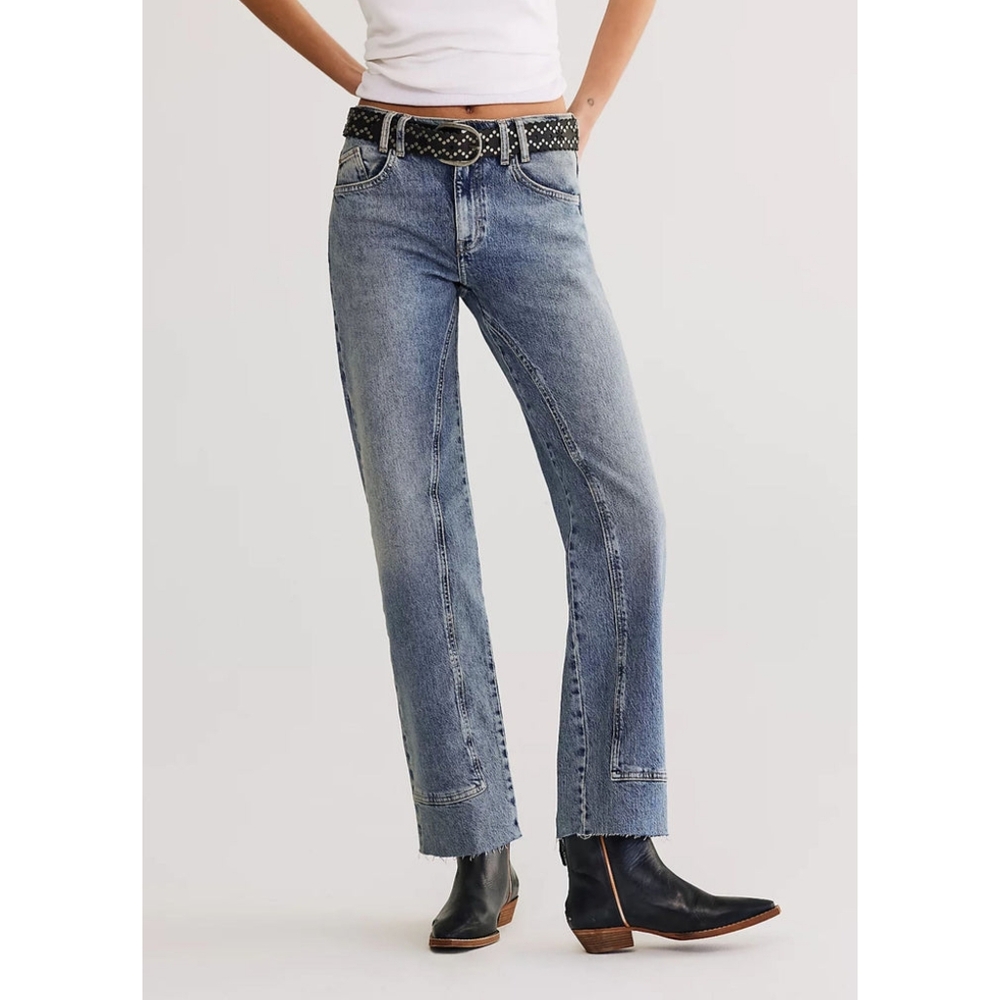 NWT Free People Risk Taker Jeans Mid Rise Jeans Light Wash Size 26